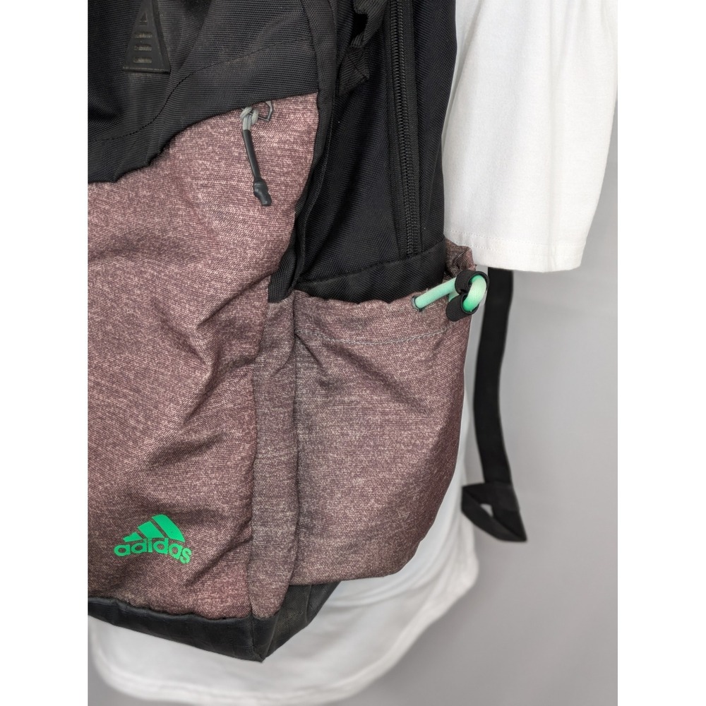 adidas Backpack Heather Burgundy Black Laptop School Travel Book Bag 20x12x8 - Picture 6 of 15